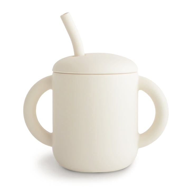 Mushie Alimentación Vaso de entrenamiento con bombilla Ivory - Mushie MU101723
