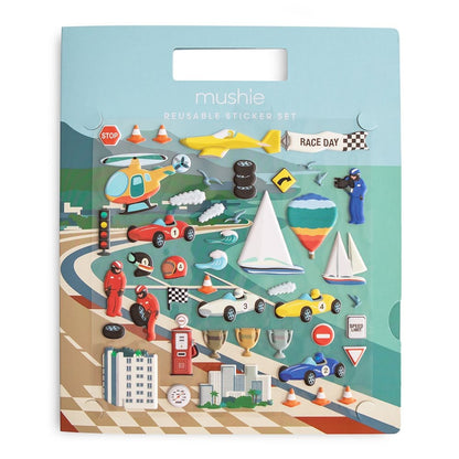 Mushie Arte / Manualidades Stickers reutilizables Race Cars - Mushie MU101568