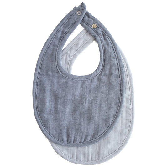 Mushie Baberos Pack de 2 baberos de muselina Tradewinds/Baby Blue - Mushie MU101253