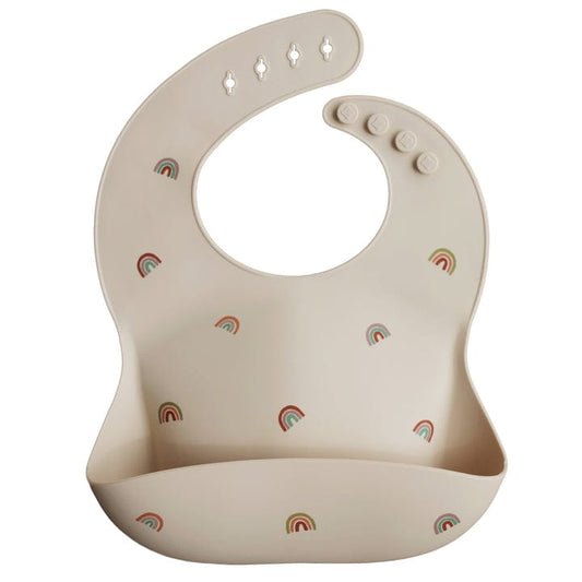 Mushie Baberos para comer Babero de silicona para bebé Arcoíris - Mushie MU2500229