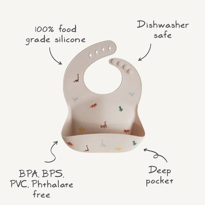 Mushie Baberos para comer Babero de silicona para bebé Ballenas - Mushie MU2500553