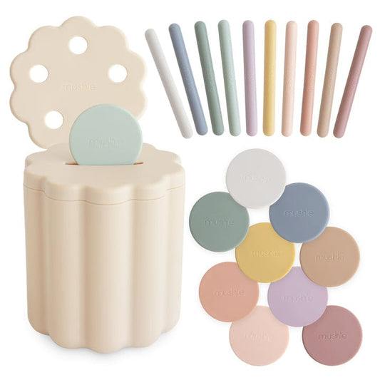 Mushie Destreza y Habilidades Juego de clasificación de monedas y tubos - Mushie MU102027