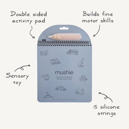 Mushie Libros para pintar Libro reutilizable de acuarela Vehículos - Mushie MU102118