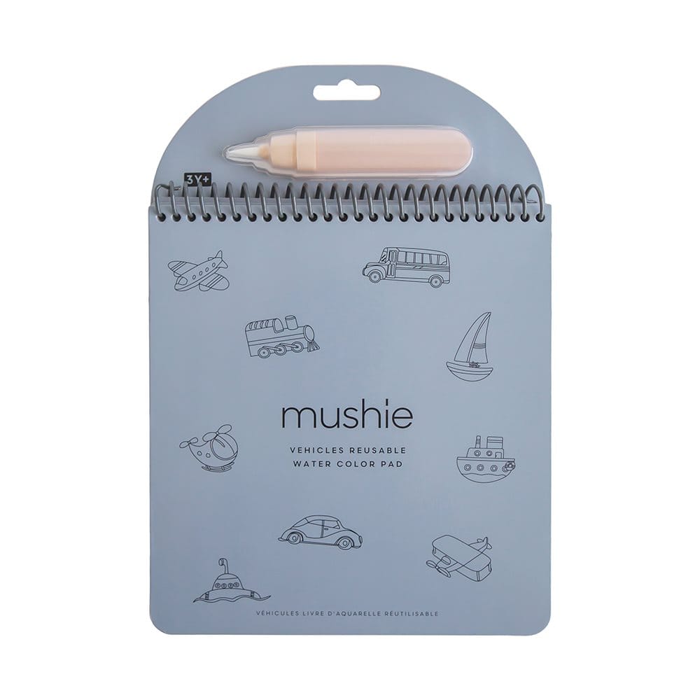 Mushie Libros para pintar Libro reutilizable de acuarela Vehículos - Mushie MU102118
