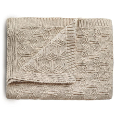 Mushie Manta Manta de bebé de punto Panal Beige - Mushie MU2180334