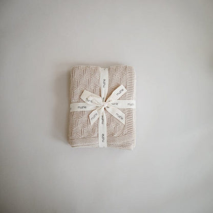 Mushie Manta Manta de bebé de punto Panal Beige - Mushie MU2180334