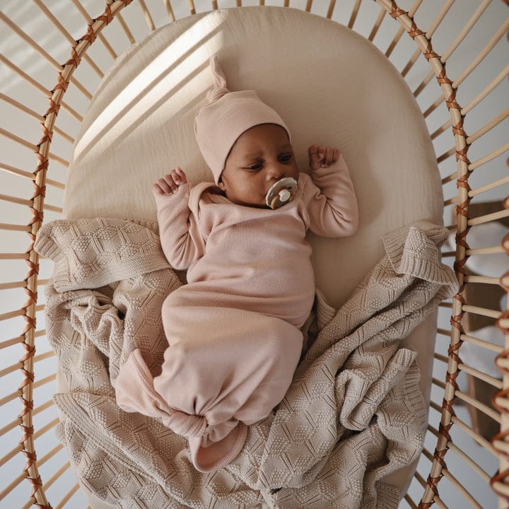 Mushie Manta Manta de bebé de punto Panal Beige - Mushie MU2180334
