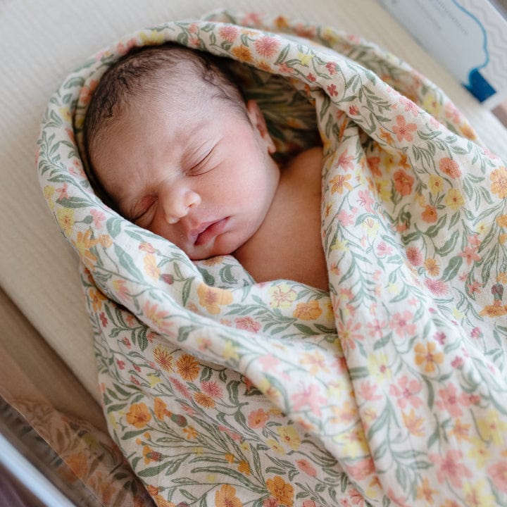 Mushie Manta Manta swaddle de muselina Flores pastel - Mushie MU101738