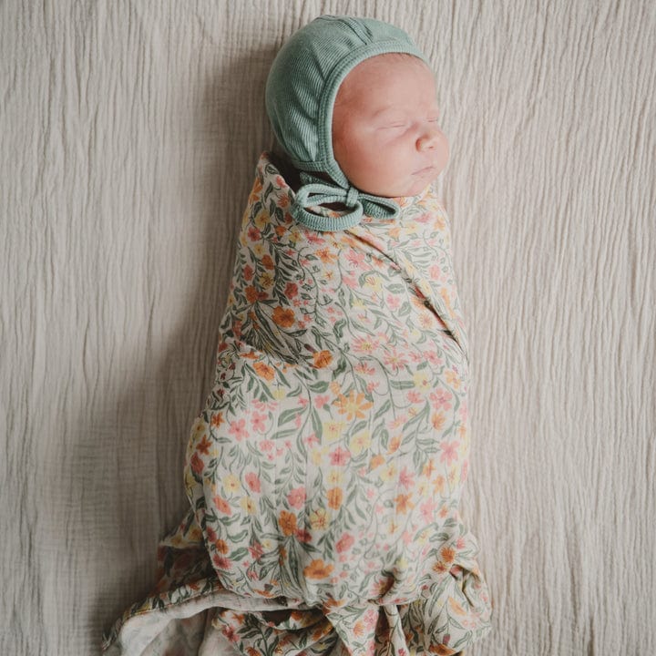 Mushie Manta Manta swaddle de muselina Flores pastel - Mushie MU101738