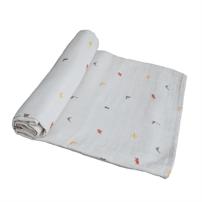 Mushie Manta Manta swaddle muselina dinosaurios- Mushie MU2200250