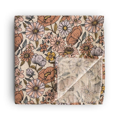Manta swaddle muselina Flores Retro- Mushie