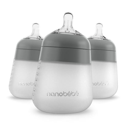 Nanobebe Mamadera Mamadera de silicona gris 150 ml pack x3 FUS1013315