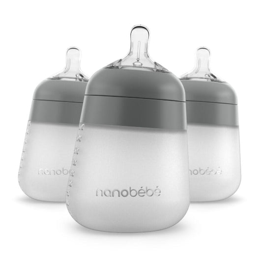 Nanobebe Mamadera Mamadera de silicona gris 150 ml pack x3 FUS1013315