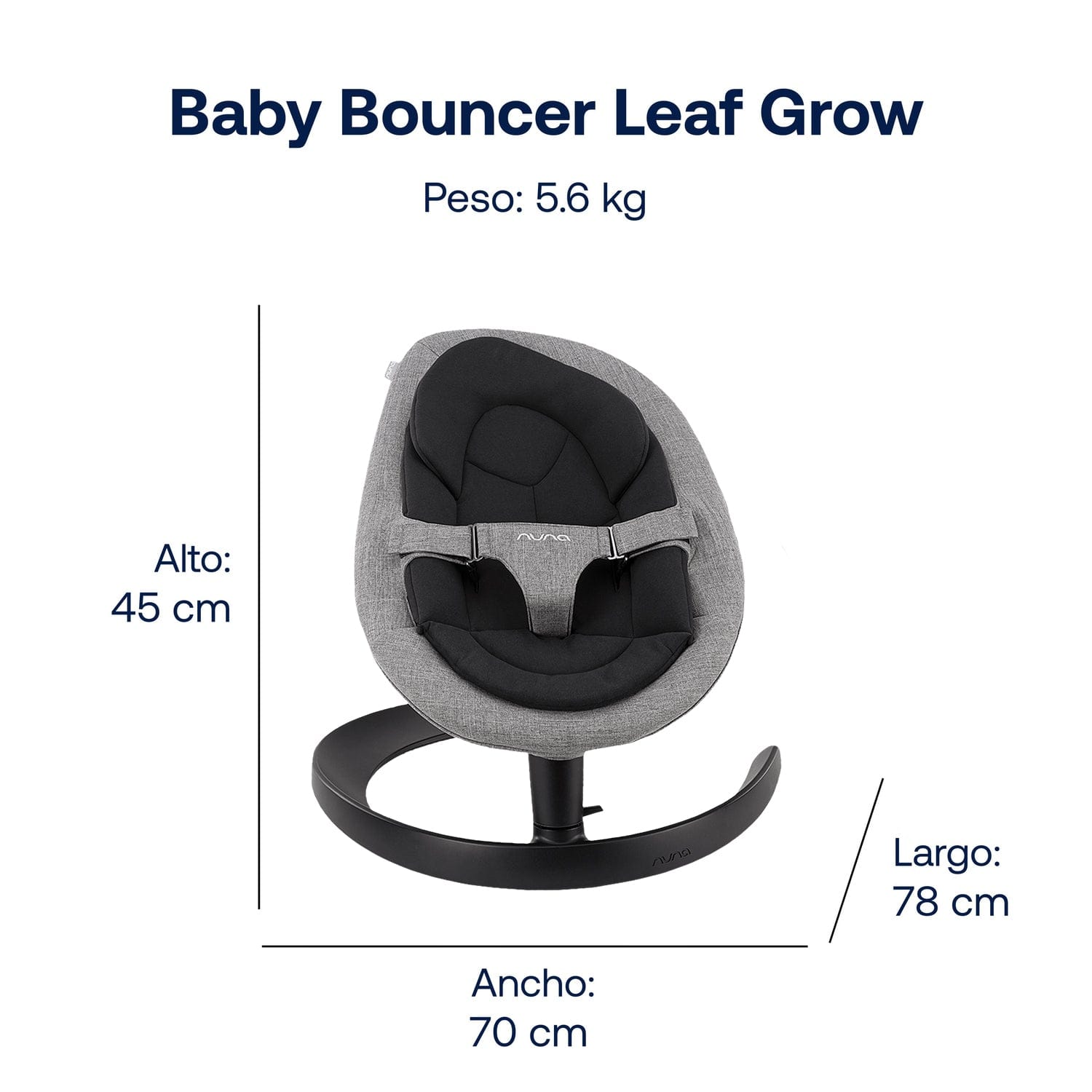 Nuna Sillas Mecedoras Silla Mecedora Baby Bouncer Leaf Grow Ink - Nuna NN320010306INK