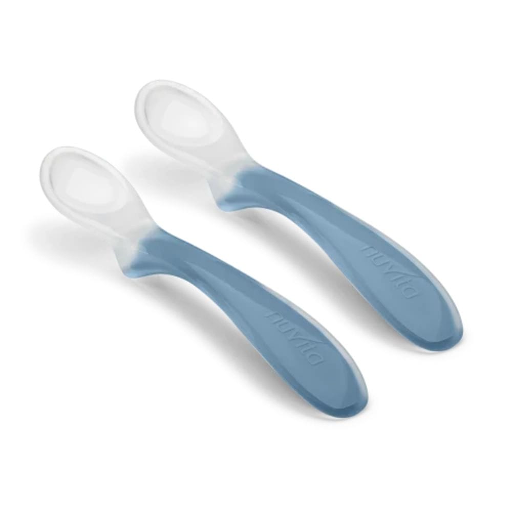 Nuvita Alimentación Set de 2 cucharas de silicona Easy Eating Power blue - Nuvita NU-PPPL0206