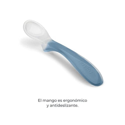 Nuvita Alimentación Set de 2 cucharas de silicona Easy Eating Power blue - Nuvita NU-PPPL0206