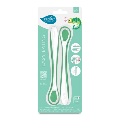 Nuvita Alimentación Set de cucharas sensibles al calor Easy Eating verde - Nuvita NU-PPPL0067