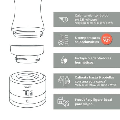 Nuvita Lactancia Materna Calienta mamaderas portátil universal Warm70 - Nuvita NU-ALSC0038