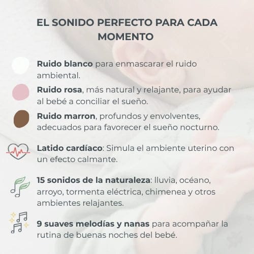 Nuvita Maquina de Ruido Blanco Difusor de ruido blanco y luz nocturna Easy Dream 6620 - Nuvita NU-BDNL0010