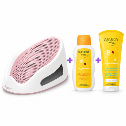Pichintun Artículos para el baño Pack Hora del Baño Bebé | Angelcare Pink + Weleda I000550-007527SI-005358SI