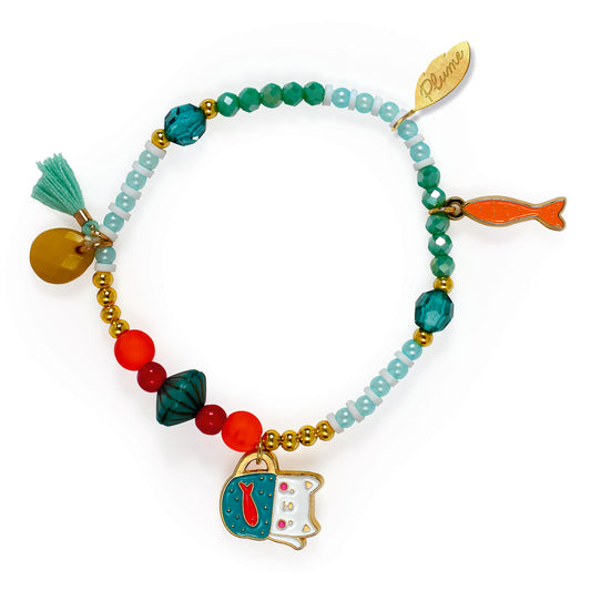 PLUME Arte / Manualidades Pulsera Amaya – Accesorio Infantil con Dijes de Gatito - Djeco DD05742