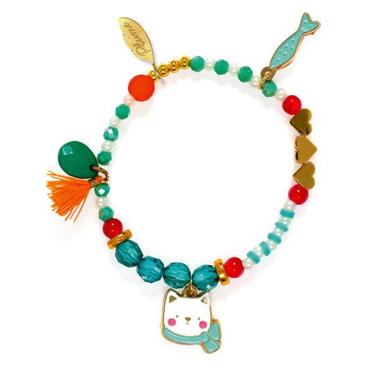 PLUME Arte / Manualidades Pulsera Hanaé – Accesorio Infantil con Dijes de Gatito - Djeco DD05741