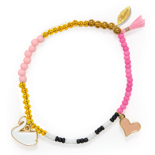 PLUME Arte / Manualidades Pulsera Swann – Accesorio Infantil con Dijes de Cisne - Djeco DD05781