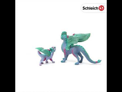 Dragón florido con su cría coleccionable - Schleich