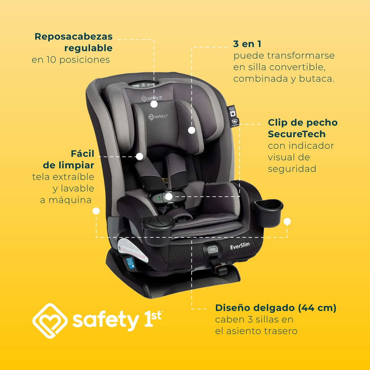 Safety 1st Silla de auto convertible Silla de Auto Convertible Everslim - Safety 1st 014950SLIMG