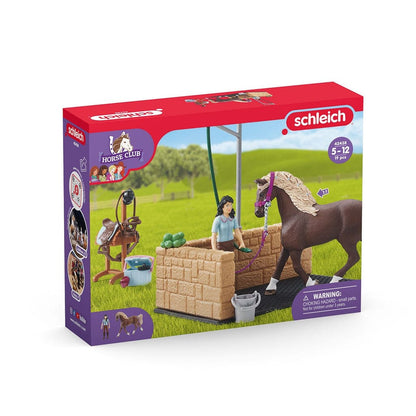 Schleich Animales y Dinosaurios Lavadero de caballos con Emily & Luna coleccionable Horse club - Schleich SCH42438