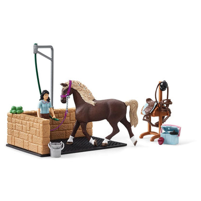 Schleich Animales y Dinosaurios Lavadero de caballos con Emily & Luna coleccionable Horse club - Schleich SCH42438