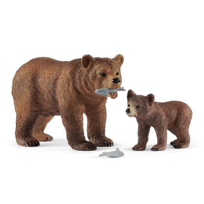 Schleich Animales y Dinosaurios Mamá osa grizzly con cría - Schleich SCH42473