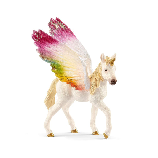 Schleich Animales y Dinosaurios Potrillo de Unicornio arcoíris con alas coleccionable - Schleich SCH70577