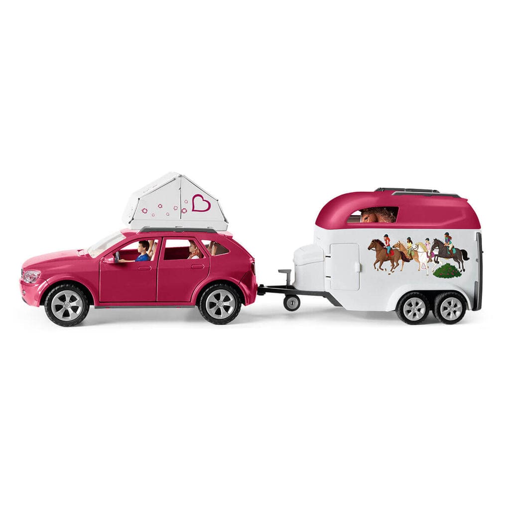 Schleich Animales y Dinosaurios Set de aventuras en auto y remolque con caballo - Schleich SCH42535