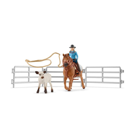 Schleich Animales y Dinosaurios Vaquera con lazo de captura coleccionable - Schleich SCH42577