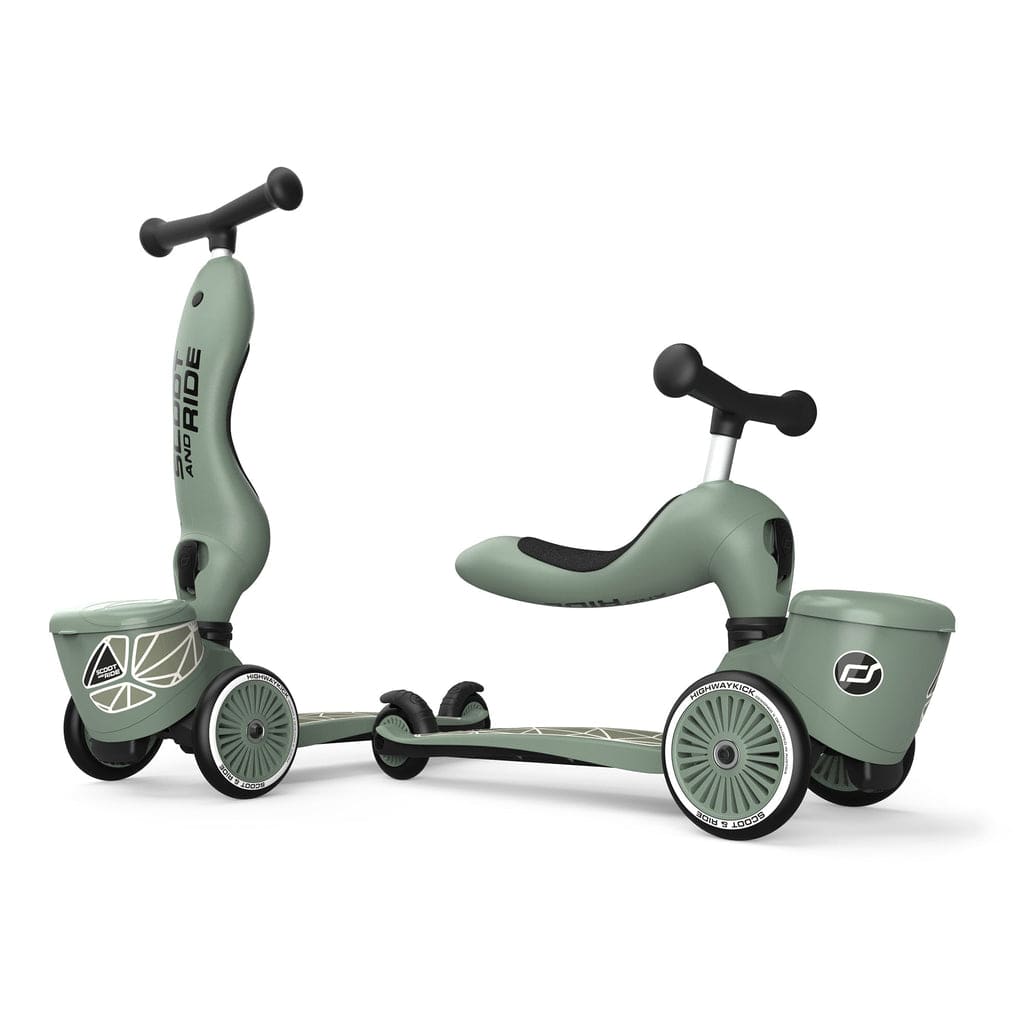 SCOOT AND RIDE Scooter Scooter 2 en 1 Highwaykick 1 LifeStyle Líneas Verdes S266