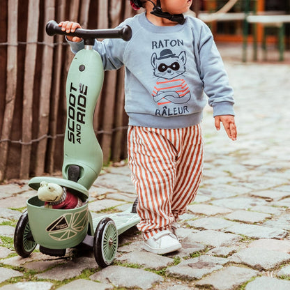 SCOOT AND RIDE Scooter Scooter 2 en 1 Highwaykick 1 LifeStyle Líneas Verdes S266