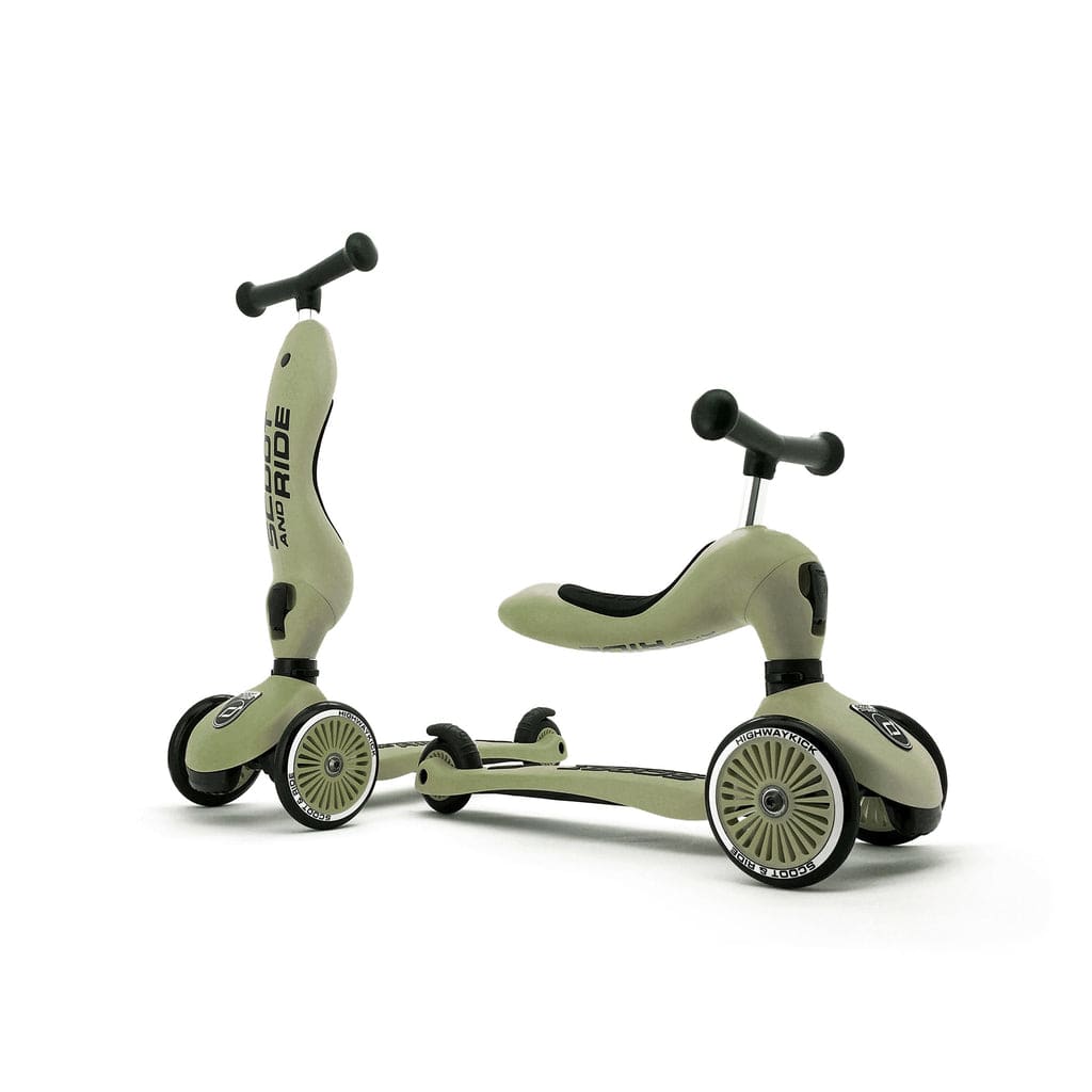 SCOOT AND RIDE Scooter Scooter 2 en 1 Highwaykick 1 Olive S268