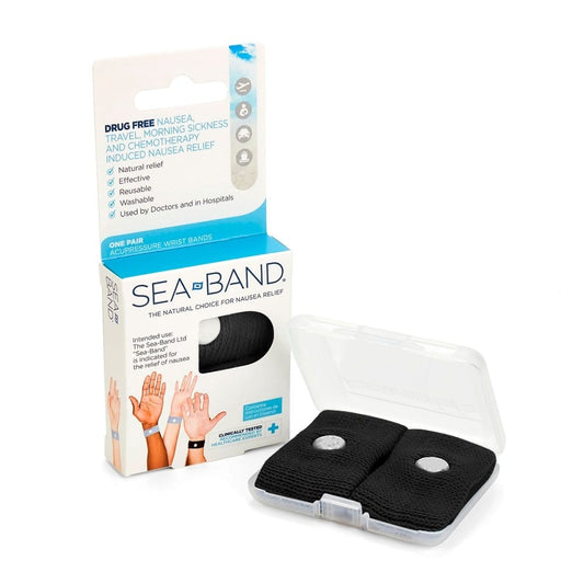 SEA BAND Seguridad 2 pulseras Anti-mareo Sea band Adulto Negro SA6452.N