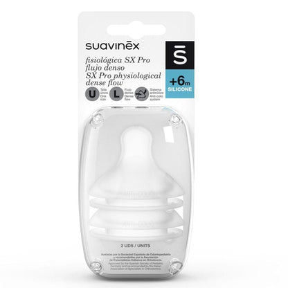 Suavinex Alimentación Repuesto de Tetina fisiológica flujo L 2 unidades 307044