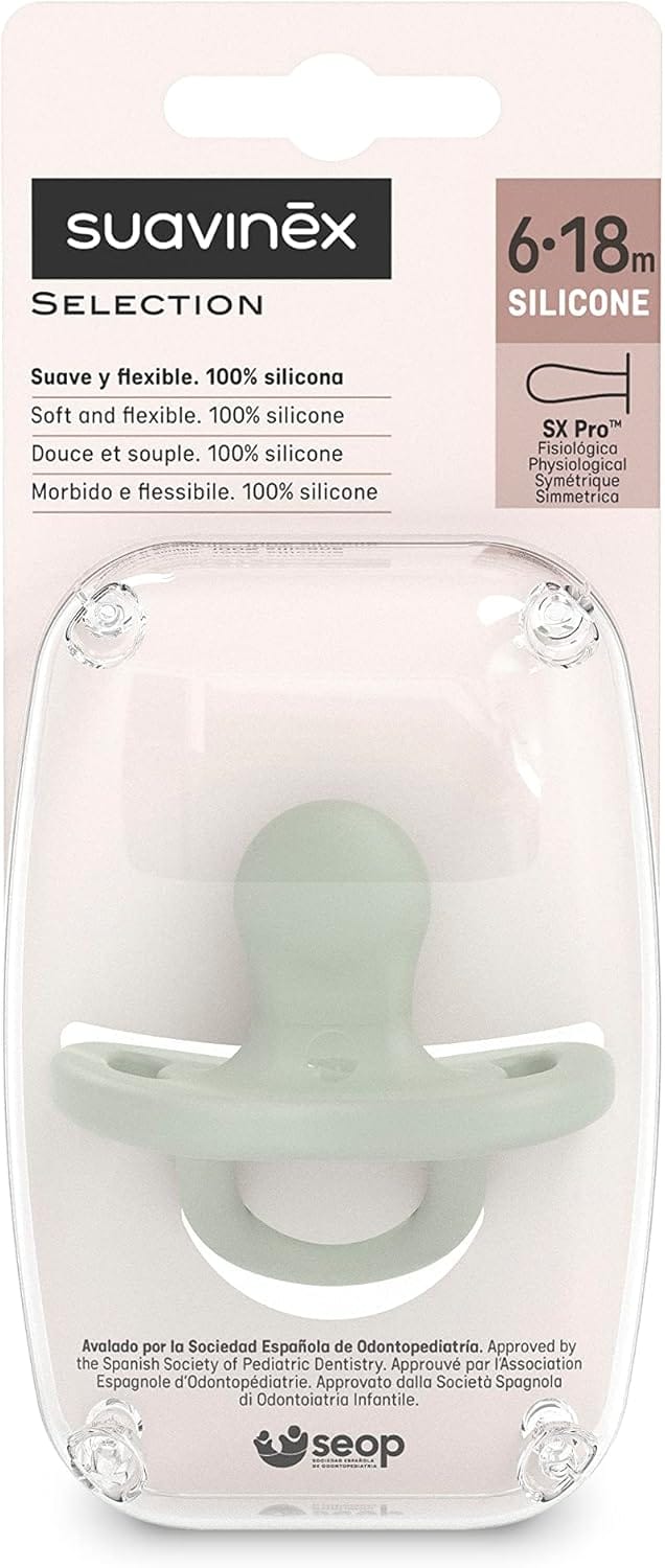 Suavinex Chupete Chupete fisiológico SX Pro Silicona 6 a 18 meses Talla 2 Lake Green - Suavinex 308090