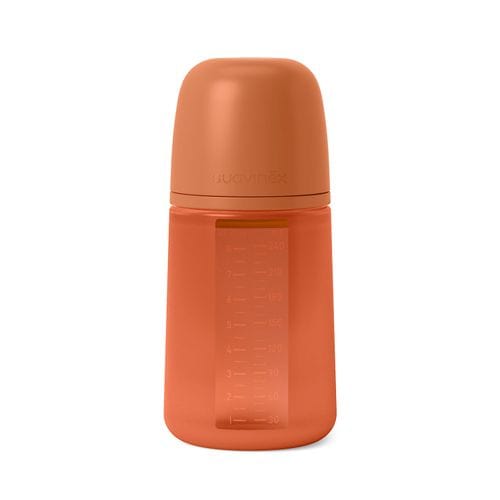 Suavinex Mamadera Mamadera de silicona Anticólico 240 ML Flujo medio Terracota 308068