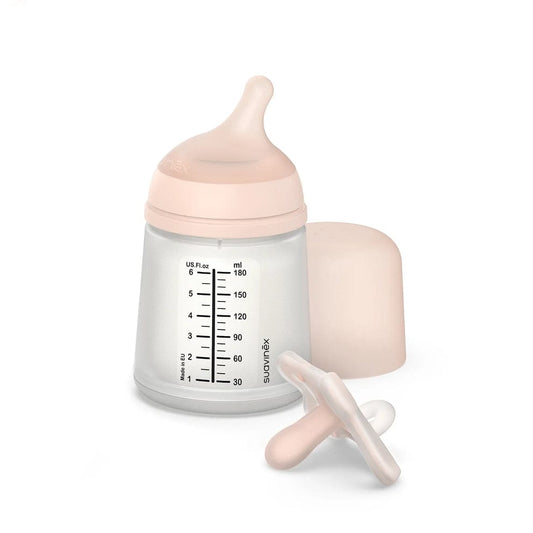 Suavinex Mamadera Pack Zero Zero Mamadera Flujo Adaptable 180ml + Chupete Zero Zero -2/2 meses - Suavinex 307775