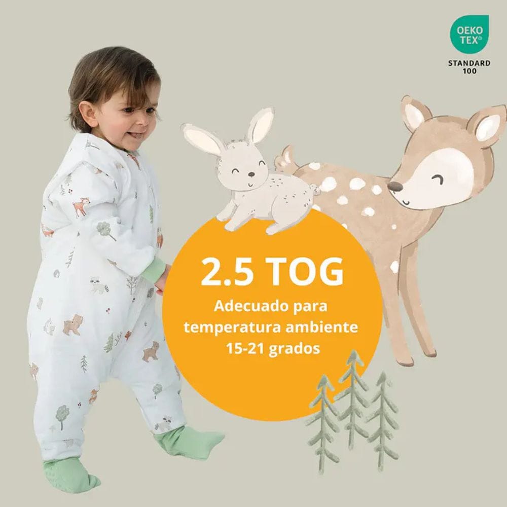 The Dream Bag Sacos de Dormir Saquito de dormir con pies 70 cm TOG 2.5 Forest 12-18 meses - The dream bag FS2-25-1