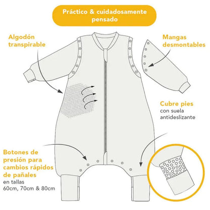 The Dream Bag Sacos de Dormir Saquito de dormir con pies 90 cm TOG 3.5 Dragons 2-3 años - The dream bag FS6-35-3