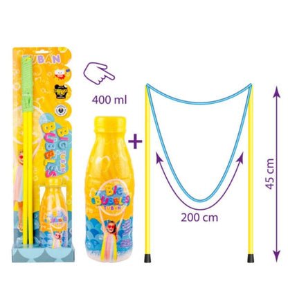 TUBAN Juegos de Exterior Set varita burbujas gigantes + Líquido 400 ml - Tuban TU3637