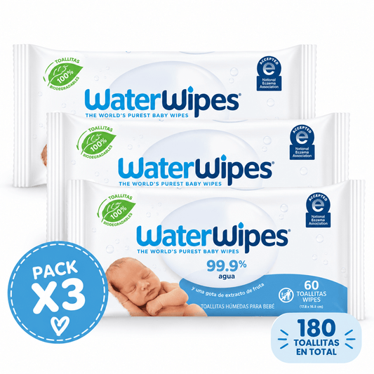 waterwipes Toallas Húmedas Pack 3 Toallitas Húmedas 60 Unidades | WaterWipes WW101x3
