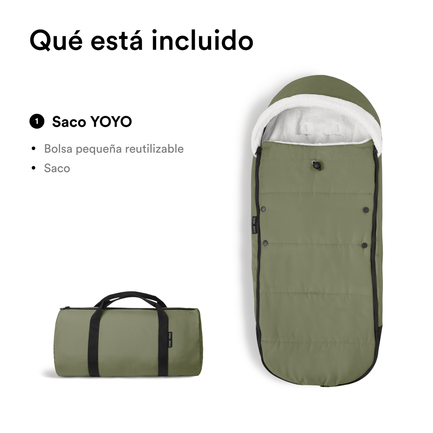 YOYO by Stokke Accesorios para coches Saco de Invierno para Coche Ultracompacto YOYO Olive Green - Yoyo by Stokke 596011