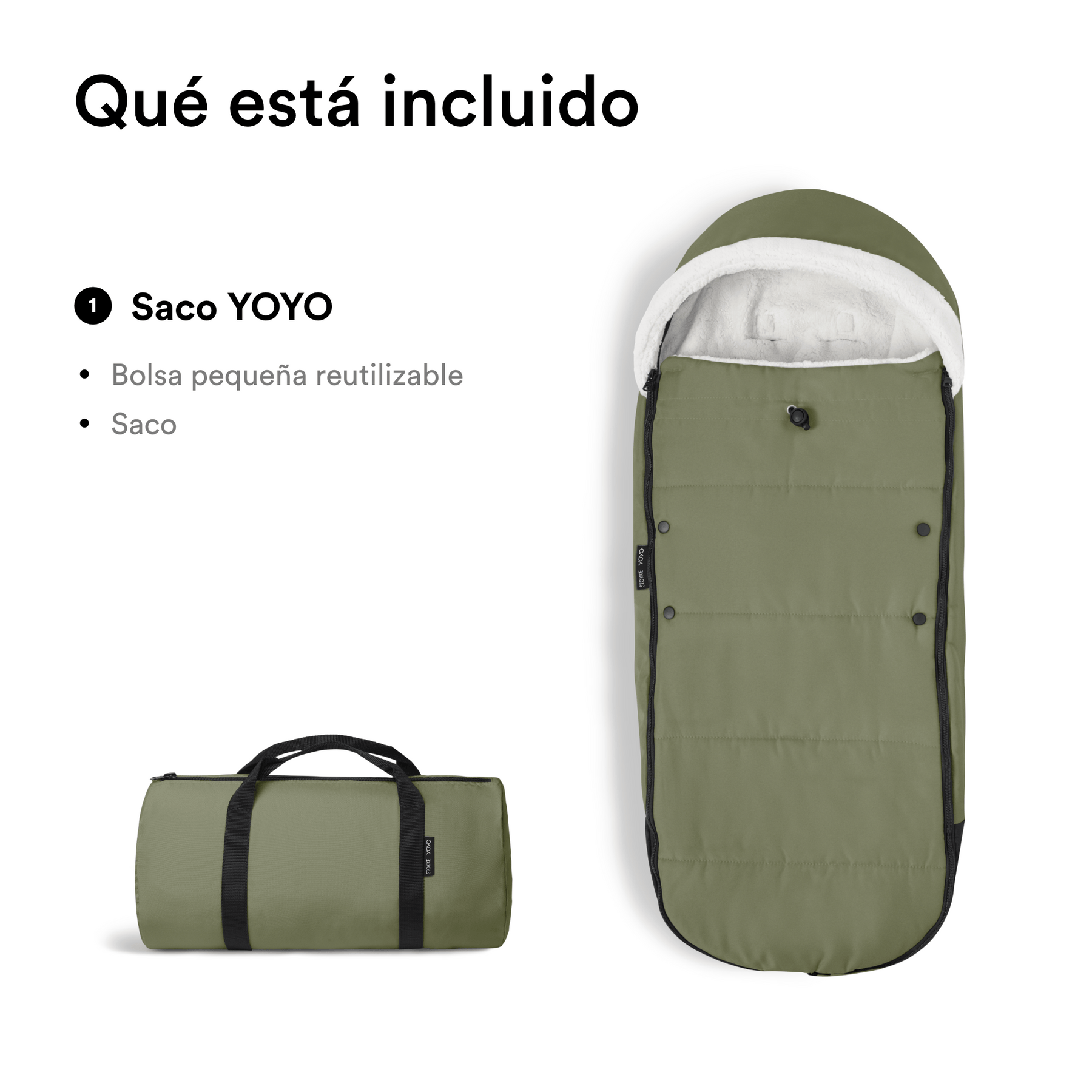 YOYO by Stokke Accesorios para coches Saco de Invierno para Coche Ultracompacto YOYO Olive Green - Yoyo by Stokke 596011
