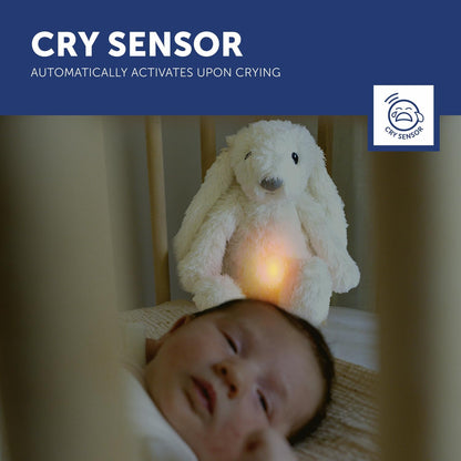 Zazu Peluches con ruido blanco Peluche Ro el conejo con luz y sonidos relajantes Blanco - Zazu ZA-RO-03